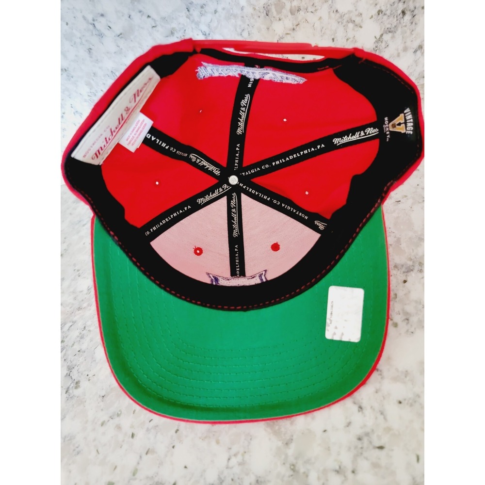 Mitchell & Ness New York Rangers Vintage NHL Snapback Hat Red Flat Brim Cap - Picture 8 of 15
